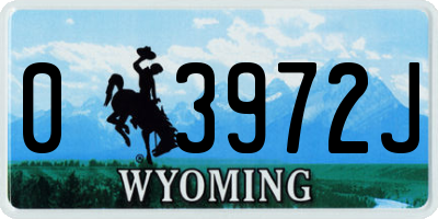 WY license plate 03972J