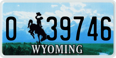 WY license plate 039746