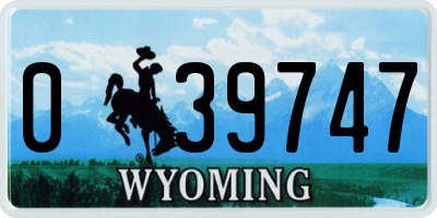 WY license plate 039747