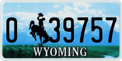 WY license plate 039757
