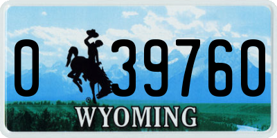 WY license plate 039760