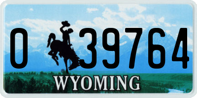 WY license plate 039764