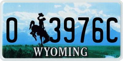 WY license plate 03976C
