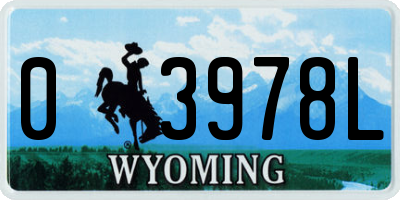 WY license plate 03978L