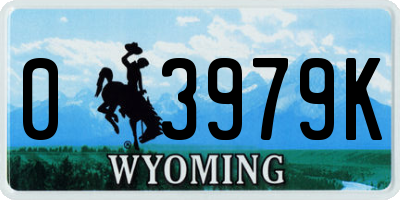 WY license plate 03979K