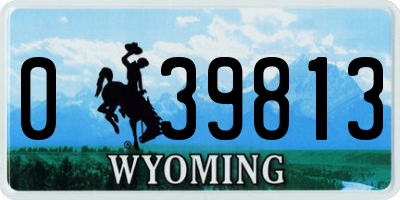 WY license plate 039813