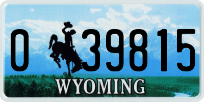WY license plate 039815