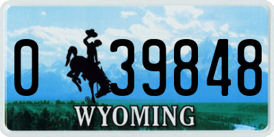 WY license plate 039848