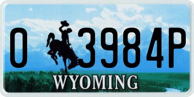 WY license plate 03984P