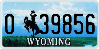 WY license plate 039856