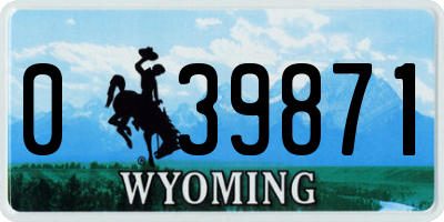 WY license plate 039871