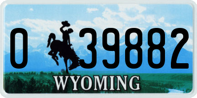 WY license plate 039882
