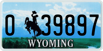 WY license plate 039897