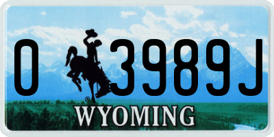 WY license plate 03989J