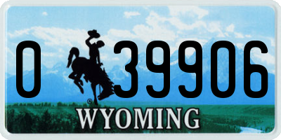 WY license plate 039906