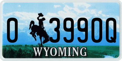 WY license plate 03990Q