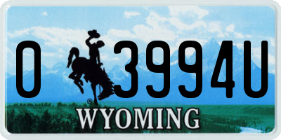 WY license plate 03994U