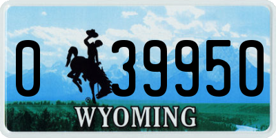 WY license plate 039950