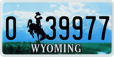 WY license plate 039977