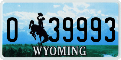 WY license plate 039993