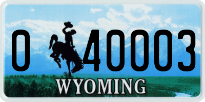 WY license plate 040003