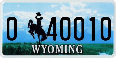 WY license plate 040010