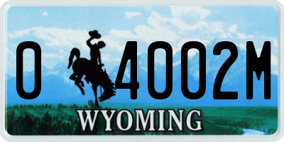 WY license plate 04002M