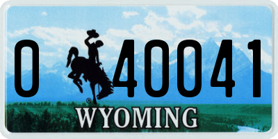 WY license plate 040041
