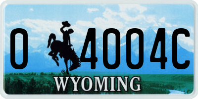 WY license plate 04004C