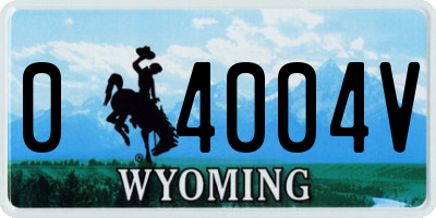 WY license plate 04004V