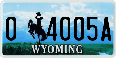 WY license plate 04005A