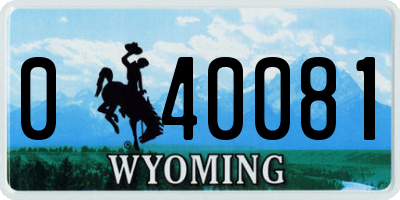 WY license plate 040081