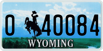 WY license plate 040084