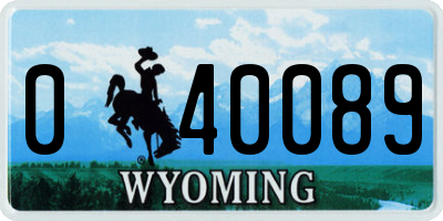 WY license plate 040089