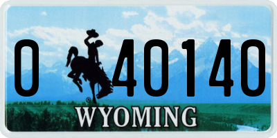 WY license plate 040140