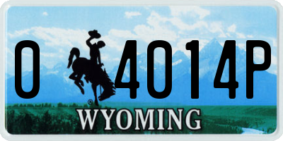 WY license plate 04014P