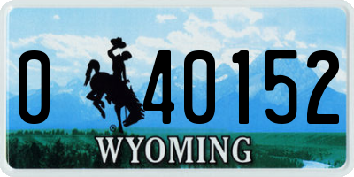WY license plate 040152