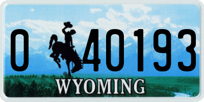 WY license plate 040193