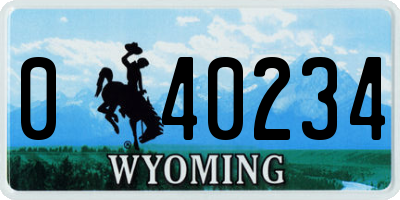 WY license plate 040234