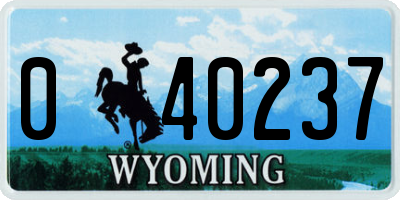 WY license plate 040237