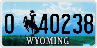 WY license plate 040238