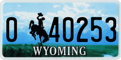 WY license plate 040253
