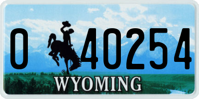 WY license plate 040254