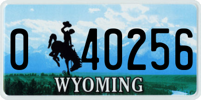 WY license plate 040256