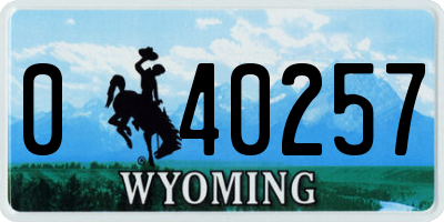 WY license plate 040257
