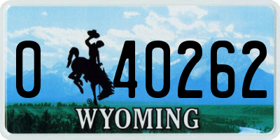 WY license plate 040262