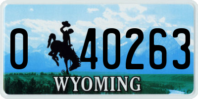 WY license plate 040263