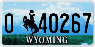 WY license plate 040267
