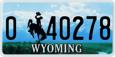 WY license plate 040278