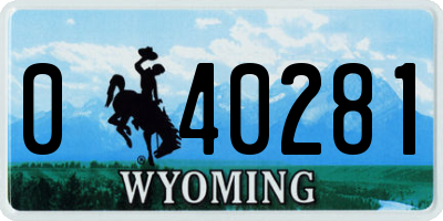 WY license plate 040281